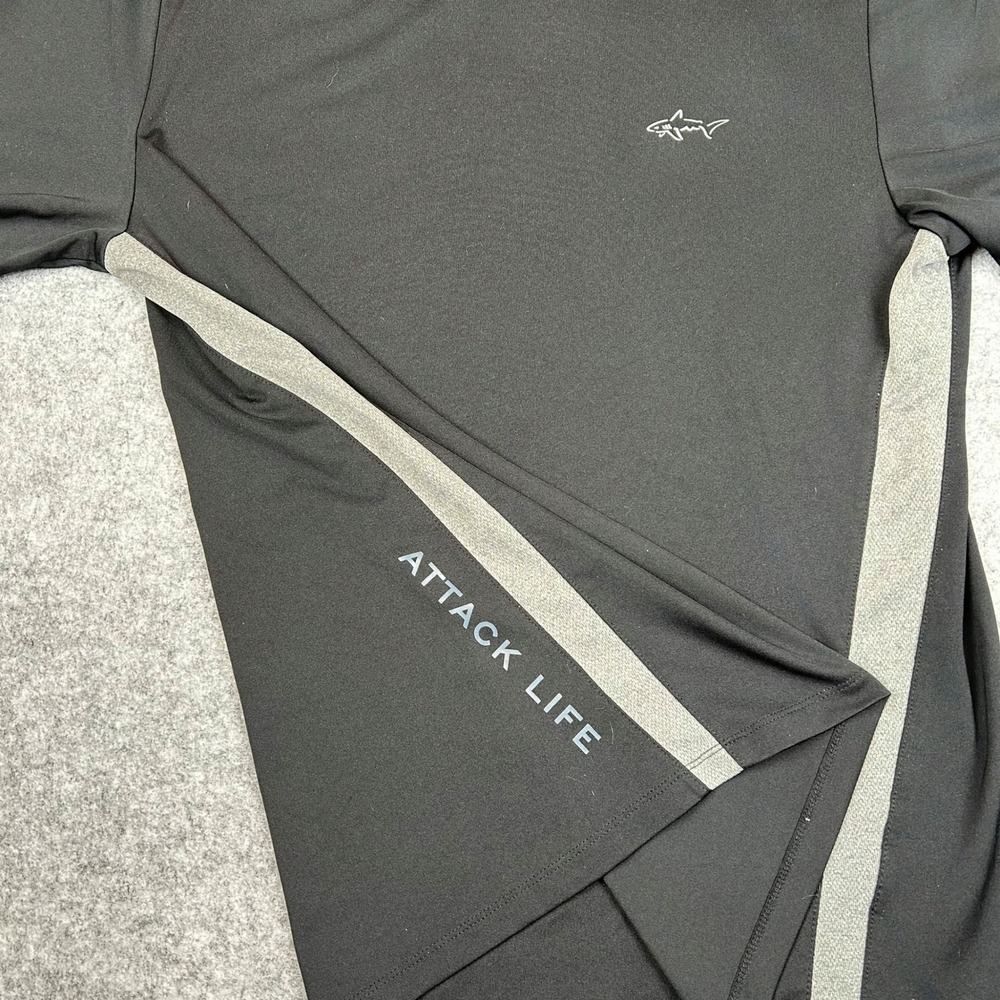 Greg Norman Tasso Elba Attack Life Mens Black Gray Performance T-Shirt Large - Picture 4 of 7